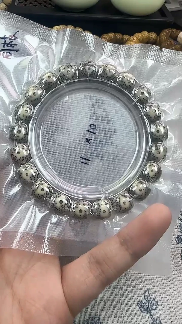 手串星月菩提99石玉料糯冰单圈11×10高透精工福利