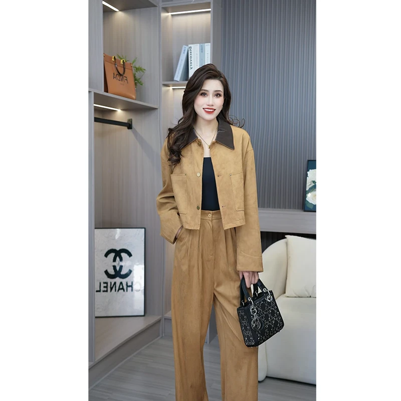 【24TZ106】Liixu美式高级感夹克短外套女上衣宽松套装