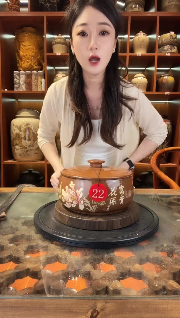 罐云南建水紫陶三饼缸@22