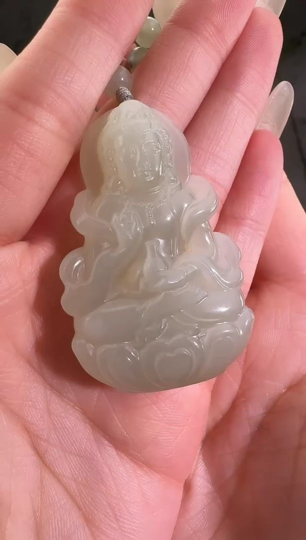 和田玉未镶嵌颈饰观音 p