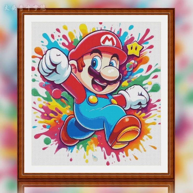 【CC2667-油画马里奥】十字绣2024新款小件线绣客厅餐厅简单