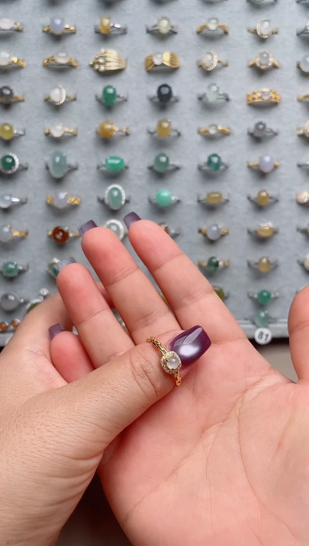 翡翠戒指银S925镶嵌.