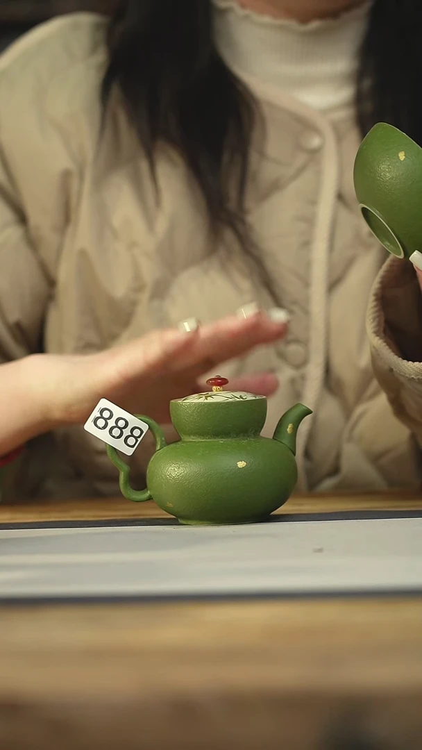 设计师手作款小青柑金竹小茶壶