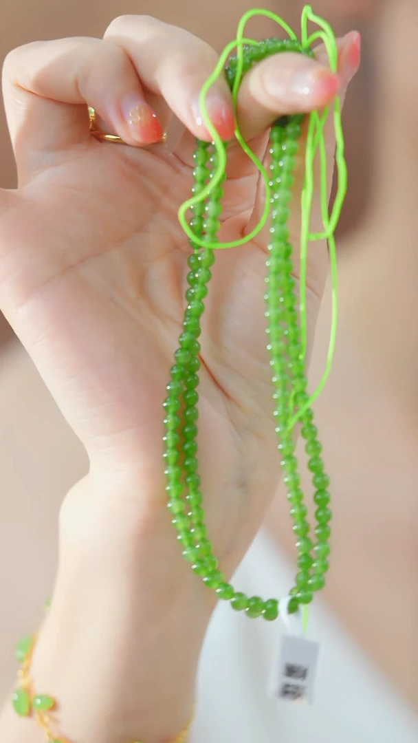 和田玉未镶嵌颈饰碧玉串珠0000157