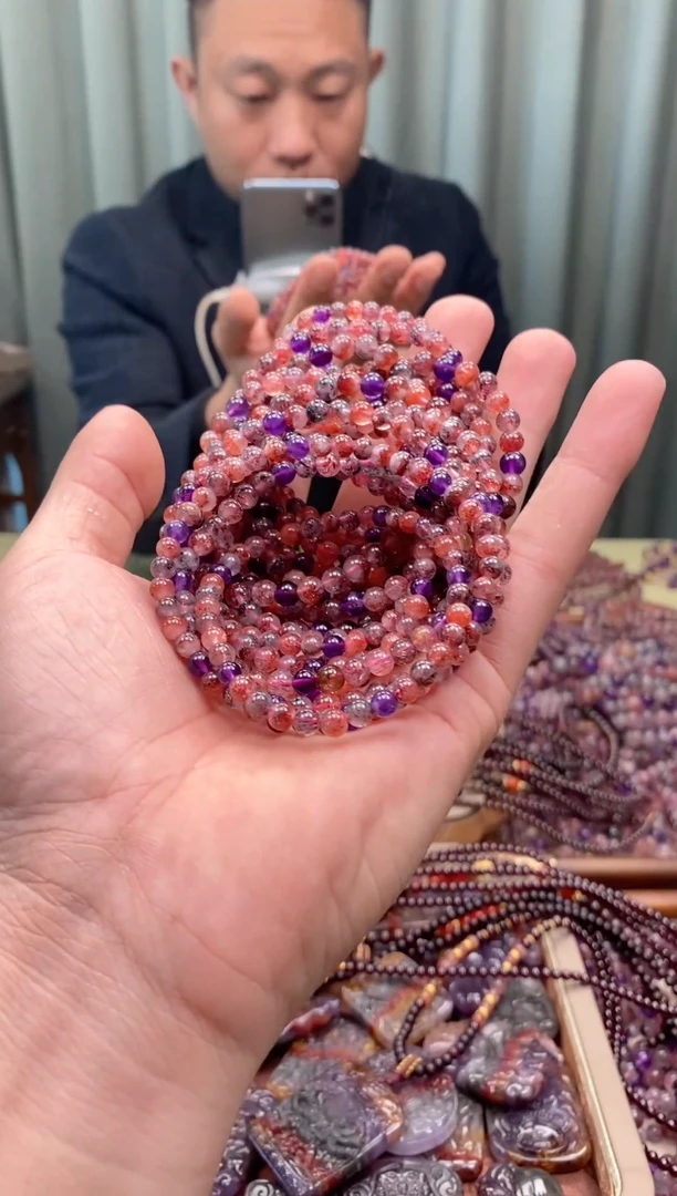 未镶嵌手串水晶超七手串  多样性发一