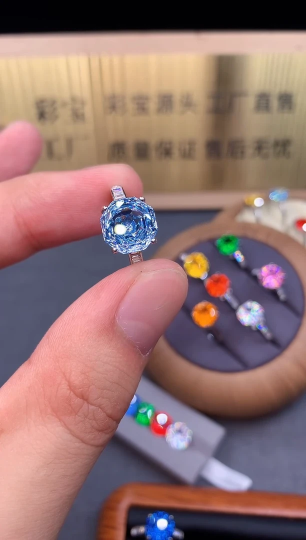 海蓝宝石戒指银S925镶嵌5246