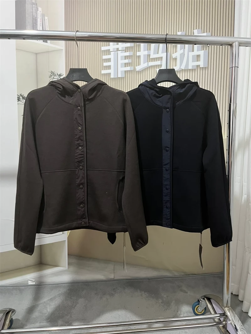 丽贝卡25126正品2025秋冬新款连帽宽松百搭休闲洋气外套女上衣