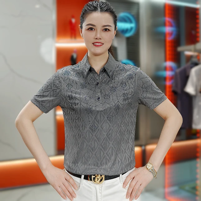 2025夏季新款男士时尚潮流烫钻免熨烫修身百搭高品质短袖 Polo衫