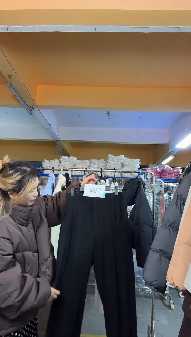 S384黑色亚麻西装裤L码