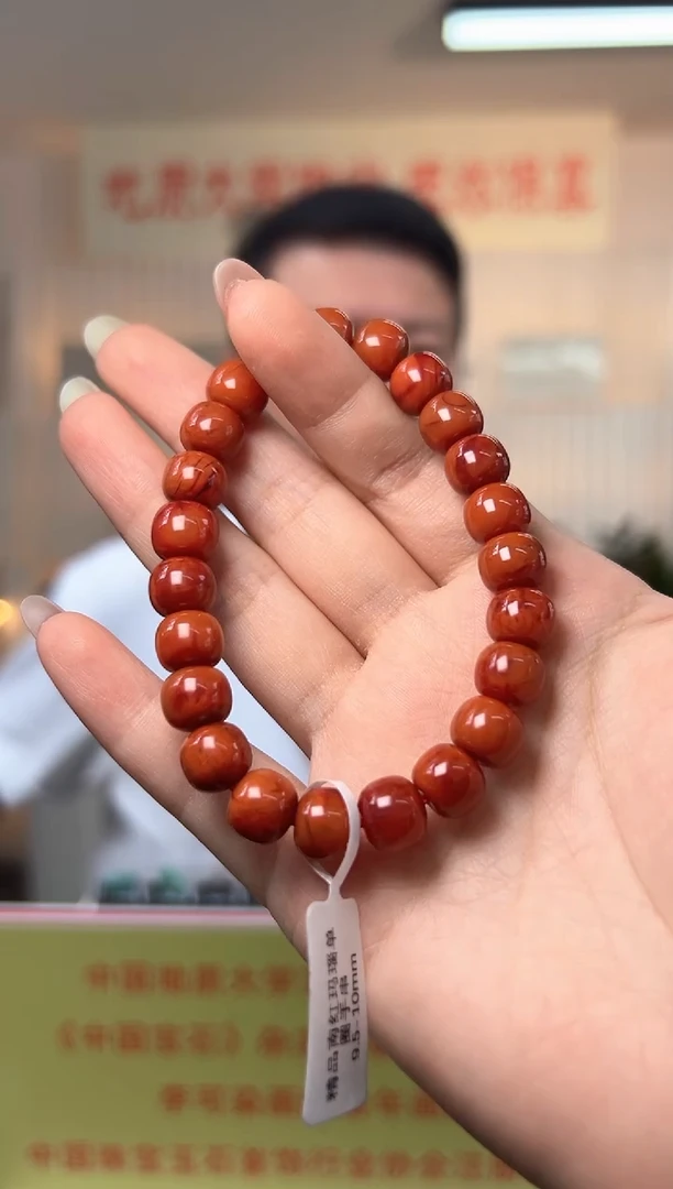 手串未镶嵌南红玛瑙精品南红玛瑙单圈手串9.5-10mm