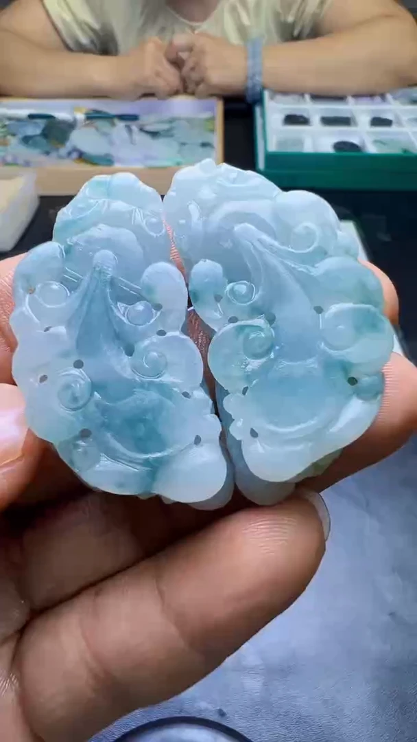 未镶嵌定制翡翠天然翡翠A货一对