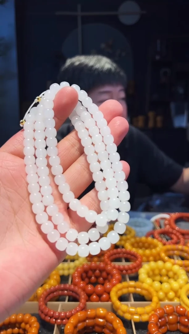 未镶嵌手链和田玉老型108多圈