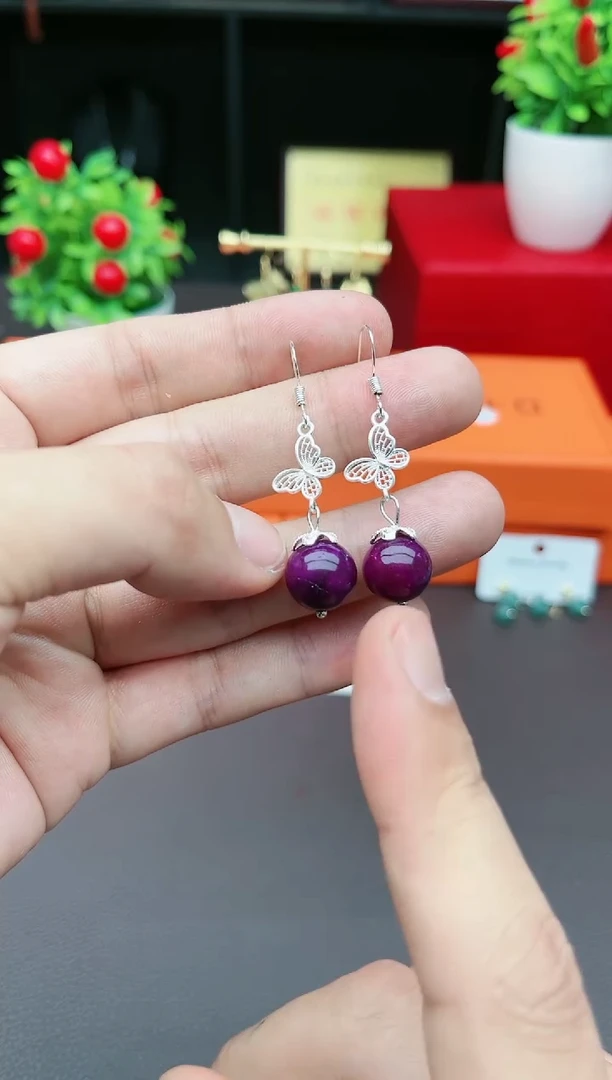 【闪购商品】玛瑙/玉髓耳钉银S925镶嵌404000