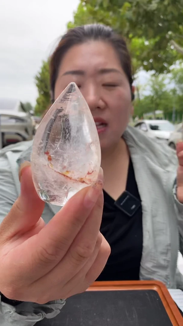 未镶嵌珠宝半成品水晶白水晶水滴D542