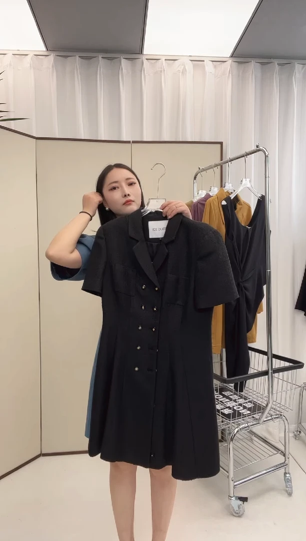 ICE 黑色小香风连衣裙外套L码（折扣款no退no换）