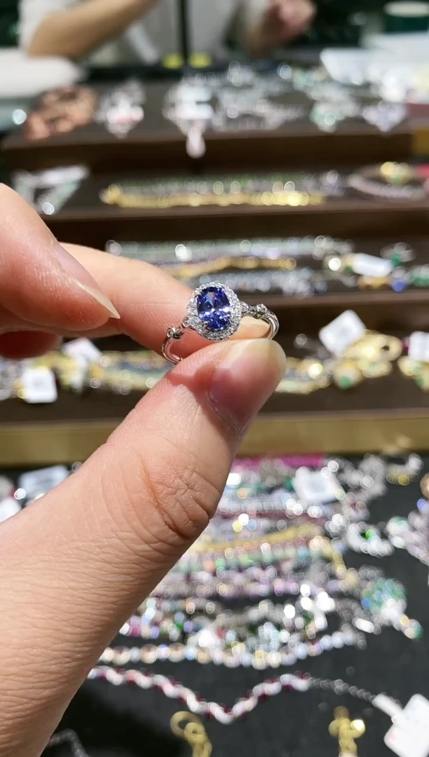 【闪购商品】坦桑石戒指银S925镶嵌戒指