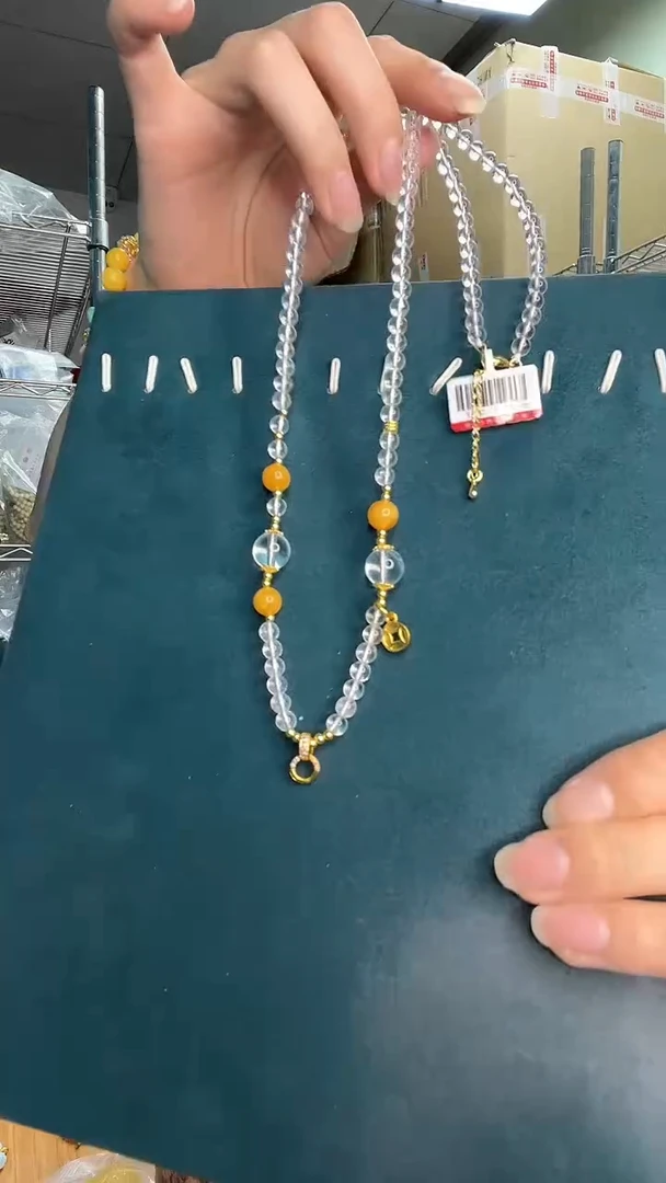 未镶嵌琥珀裸石A1324天然蜜蜡配链