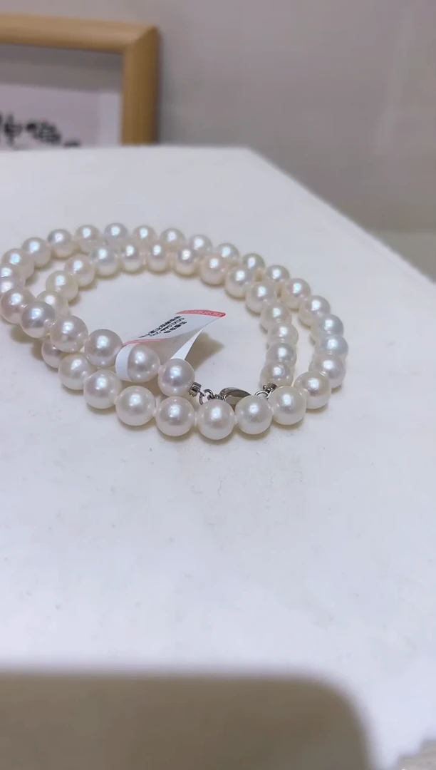 【闪购商品】淡水珍珠项链银S925镶嵌6淡水8-9珍珠199