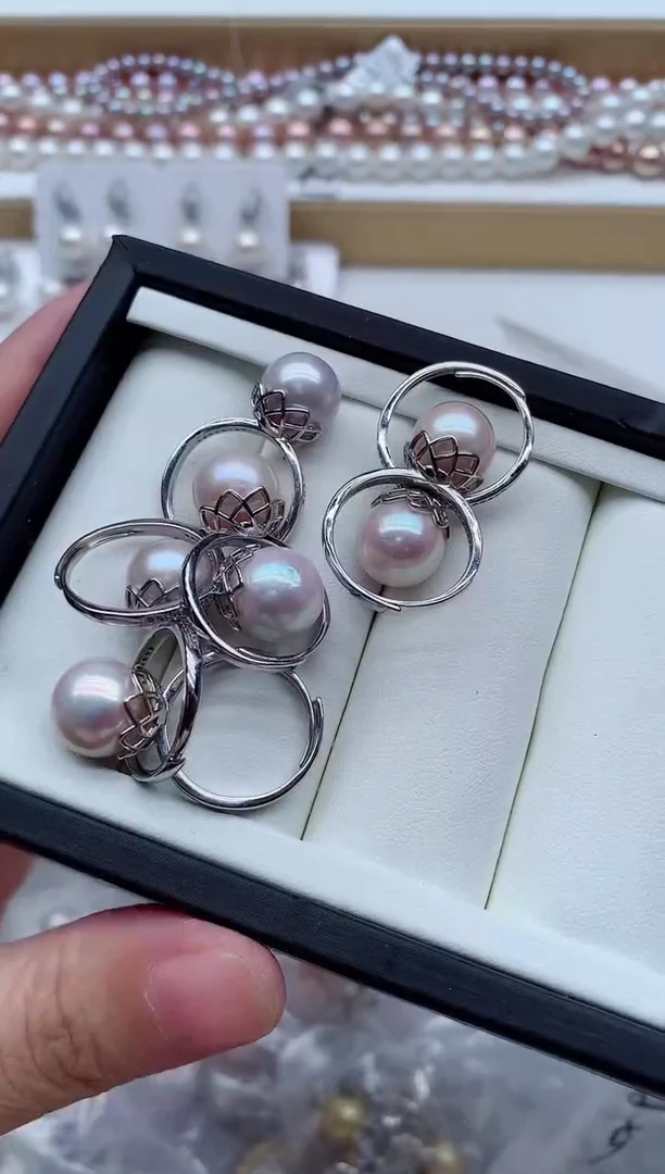 合金戒指淡水珍珠多样性发其一，非无暇