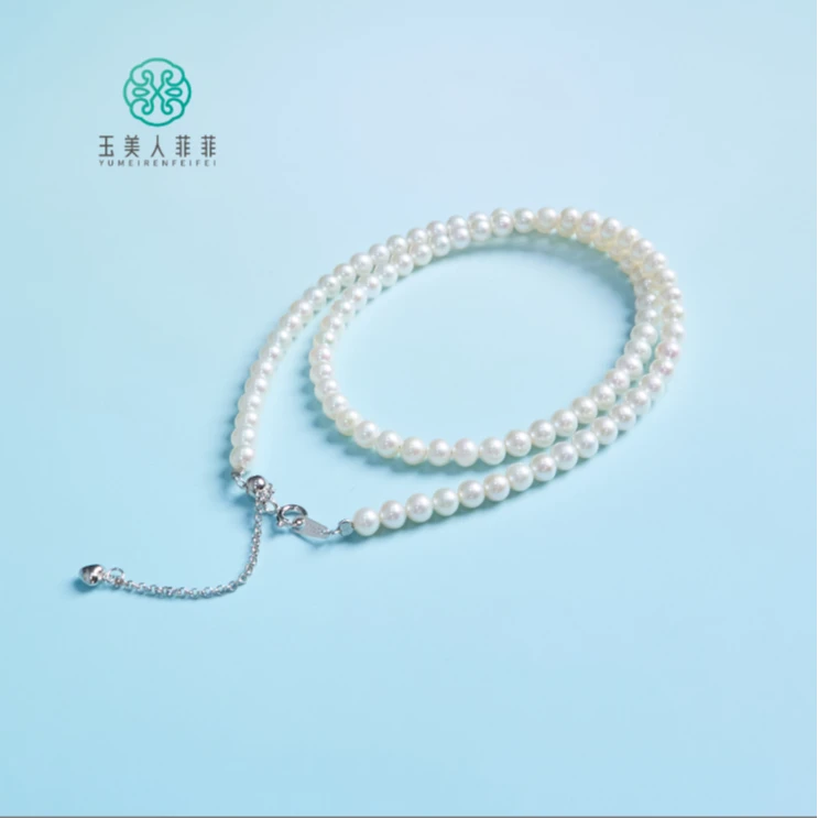 石惑珠宝%珍珠项链约4mm%多样性发一
