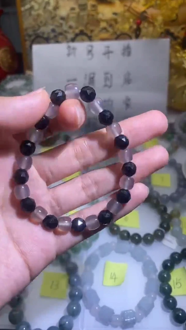 未镶嵌手链翡翠天然翡翠a货 墨翠