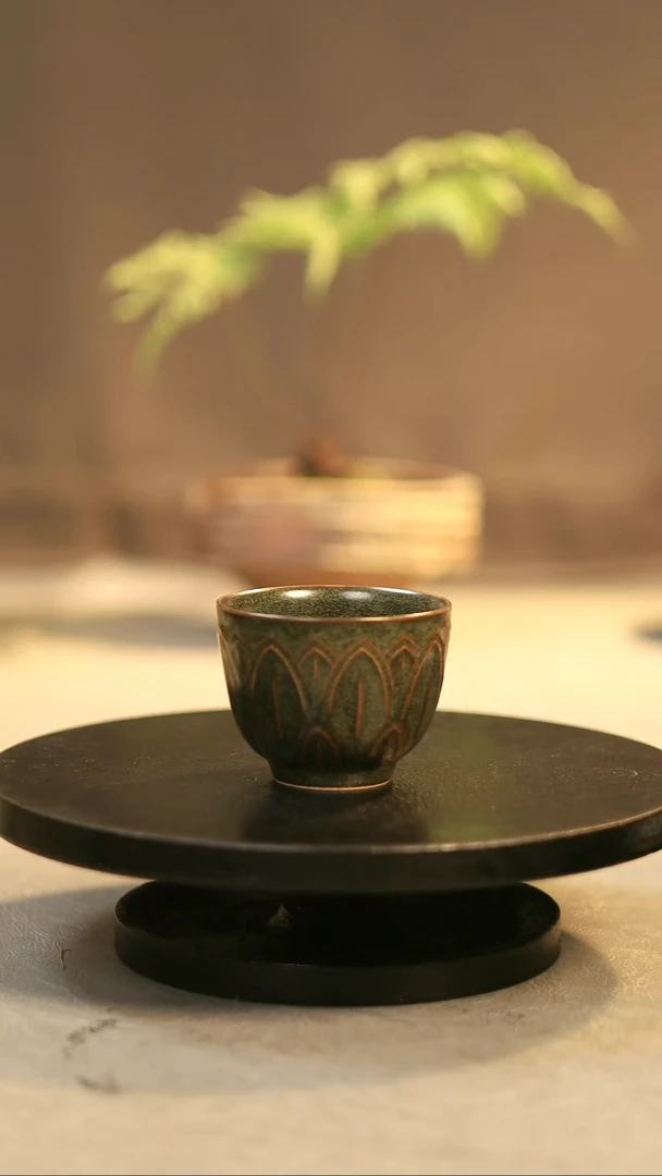 杯子瓷原产地原矿釉莲花杯