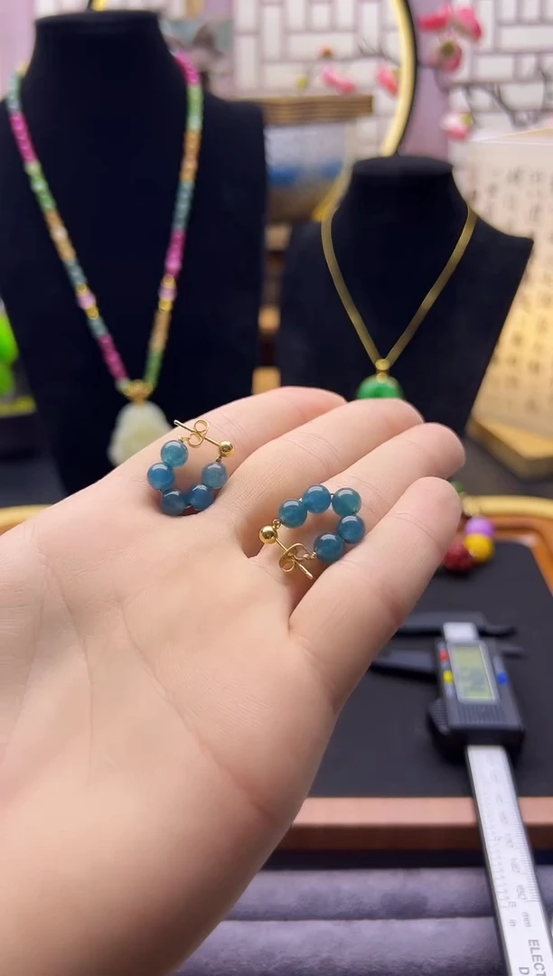 【闪购商品】翡翠耳饰14K金镶嵌E353