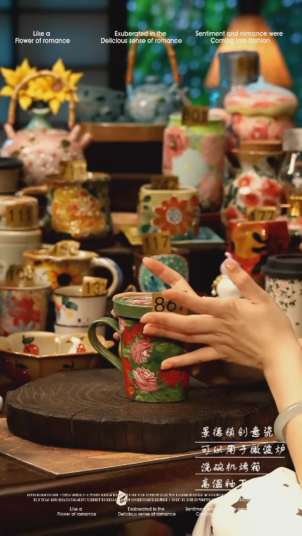 陶瓷景德镇高温釉下彩手工手绘款式