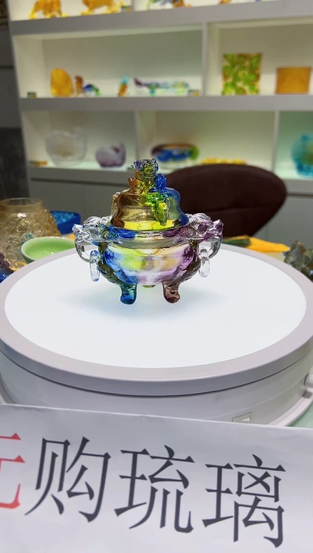 【闪购商品】泥塑古法琉璃香炉摆件