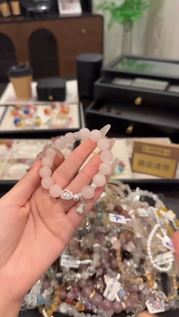 水晶手链合金粉水晶x1787