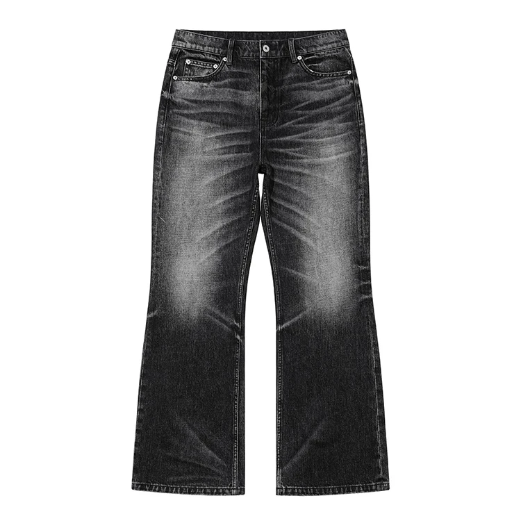 Vorteil Retro Vintage 复古水洗黑646微喇牛仔裤