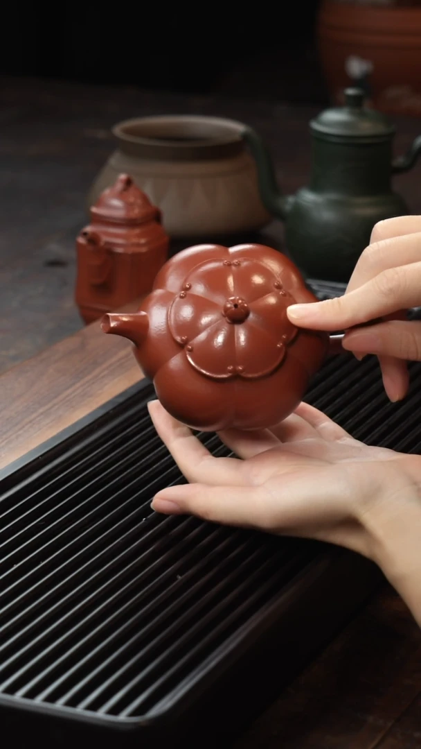 茶壶紫砂慢*朱泥壶