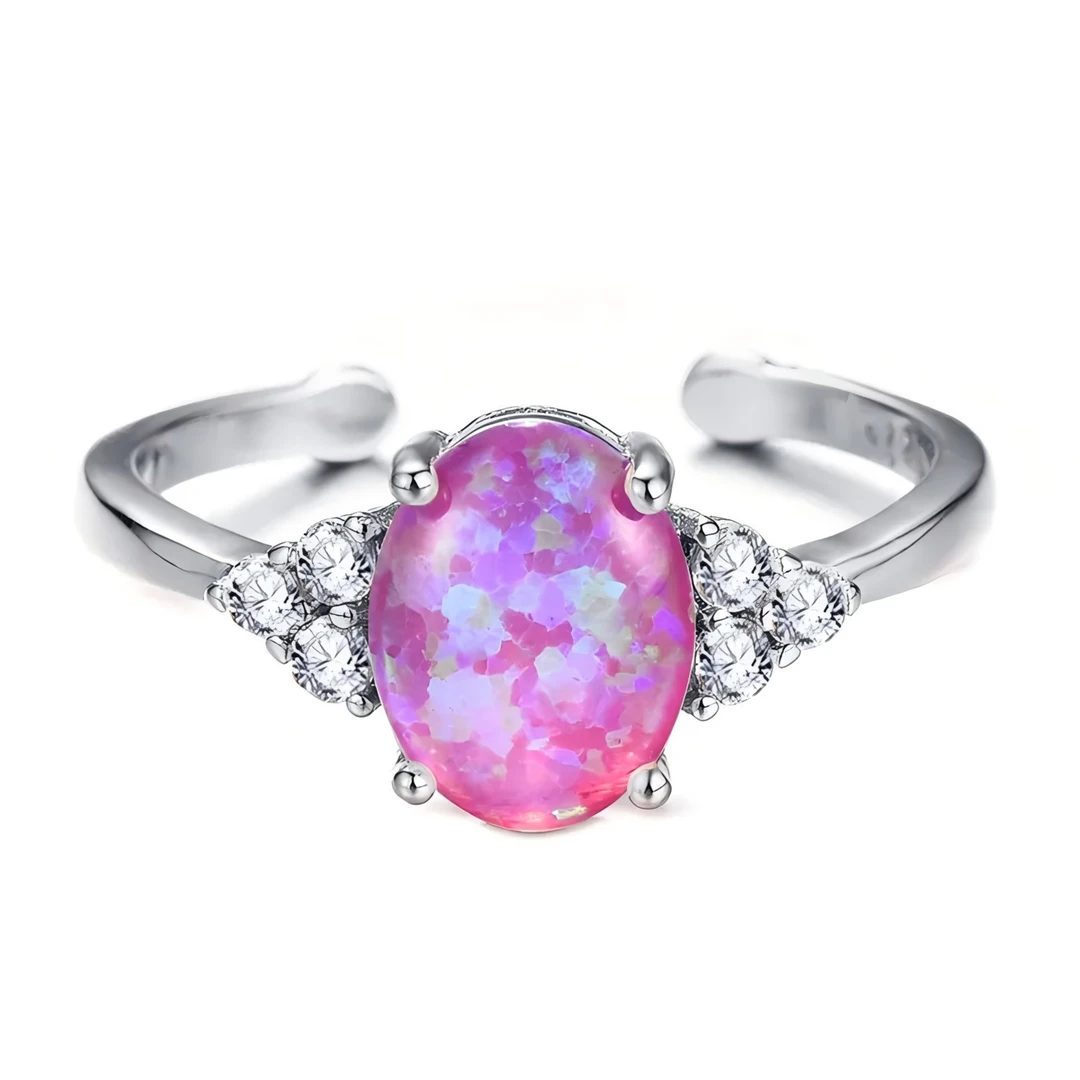 9505【原创澳宝/欧泊opal系列·鸽子蛋】设计师款澳宝开口戒指