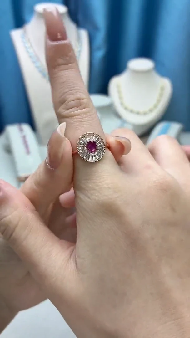 银S925镶嵌戒指红宝石041JH0101产品一个（多样性）