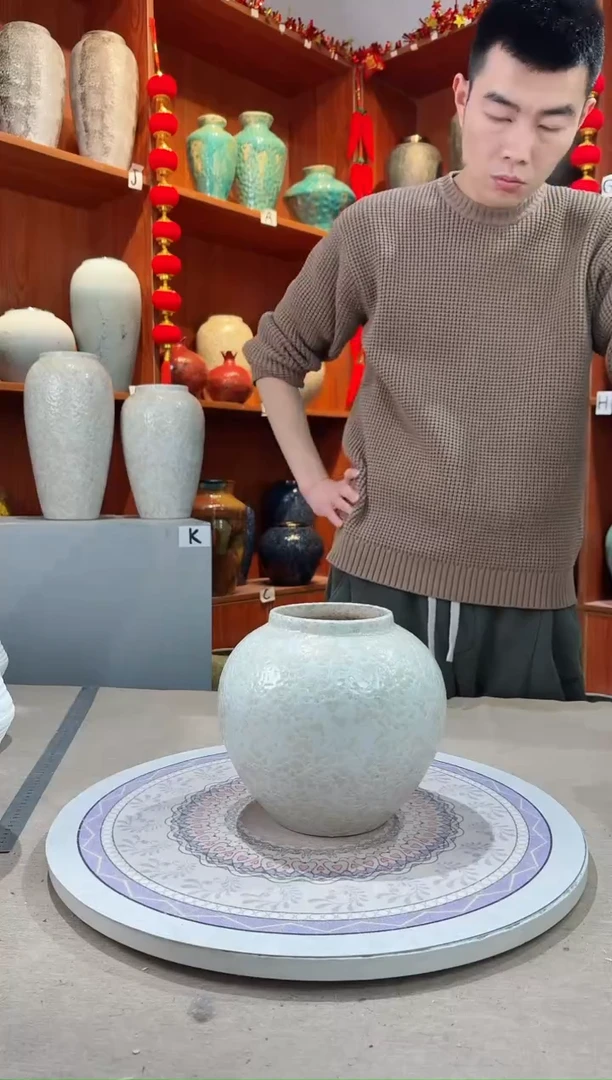 【闪购商品】瓶陶瓷花瓶 无花 茶白小号