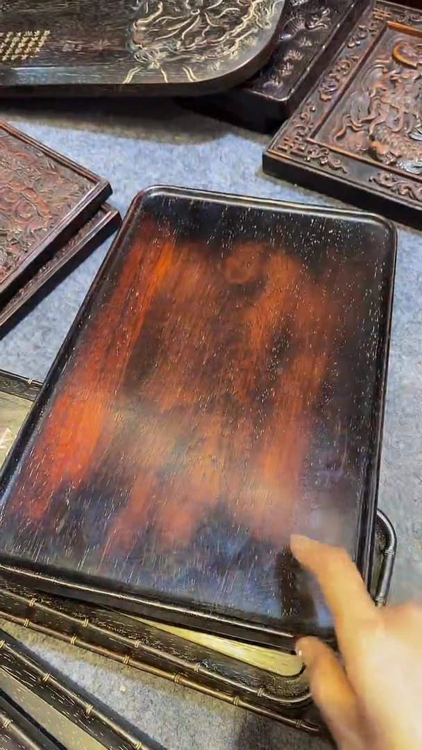 木紫檀雕刻板一物一拍