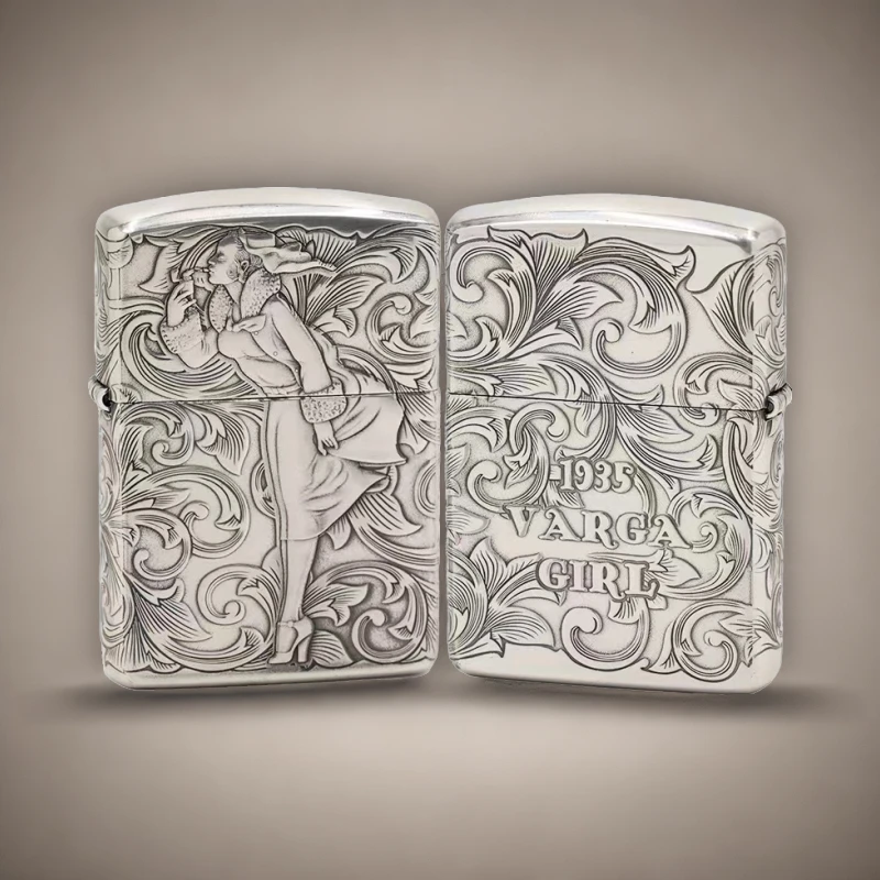ZIPPO/之宝打火机镀银盔甲3D【唐草风女】原装正品煤油机DYJ1