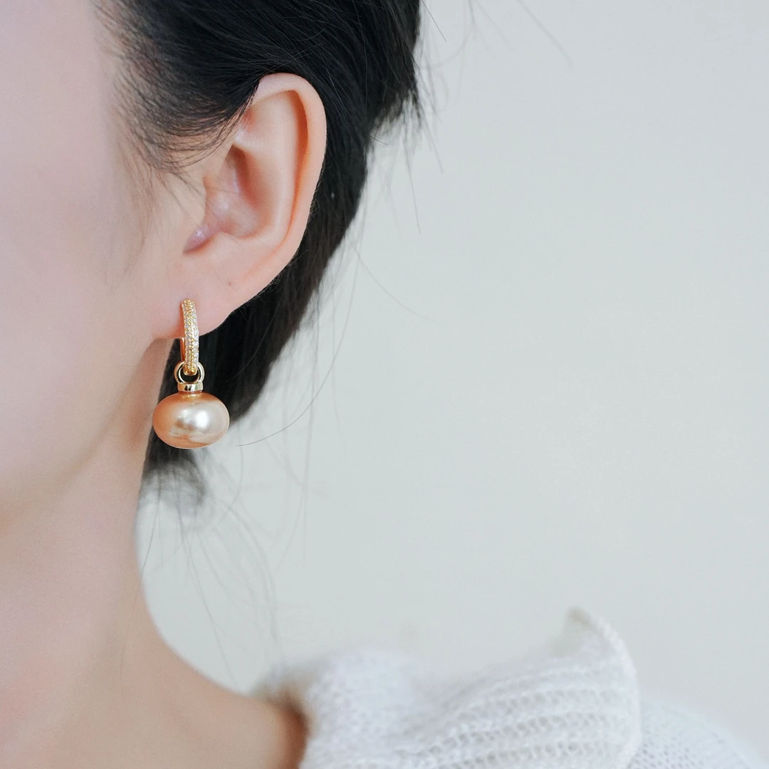 铜合金耳饰 香槟金色耳环女高级感耳坠新款爆款小众设计轻奢