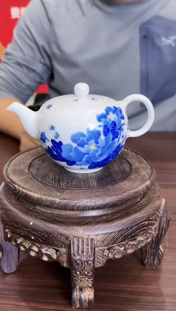 景德镇函夏非遗釉下五彩葡萄陶瓷料碟2w