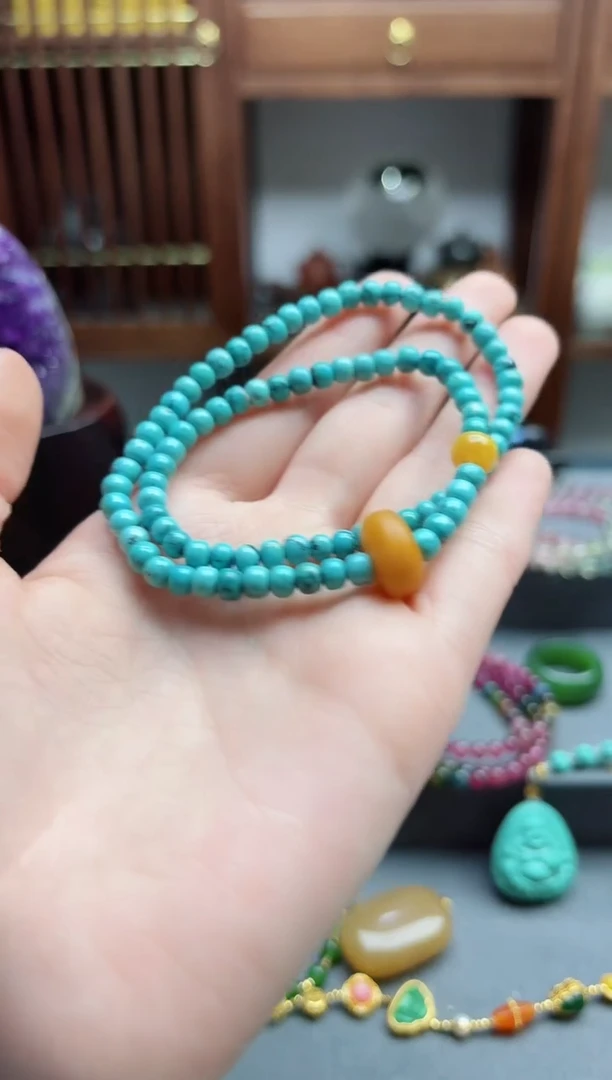 【闪购商品】绿松石手串未镶嵌松石双圈LX