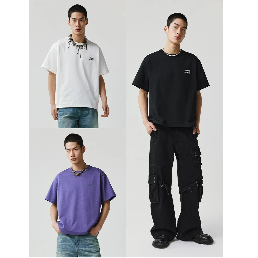 LIMPIDOCULUS时尚百搭新疆长绒棉常规款三色基础短袖