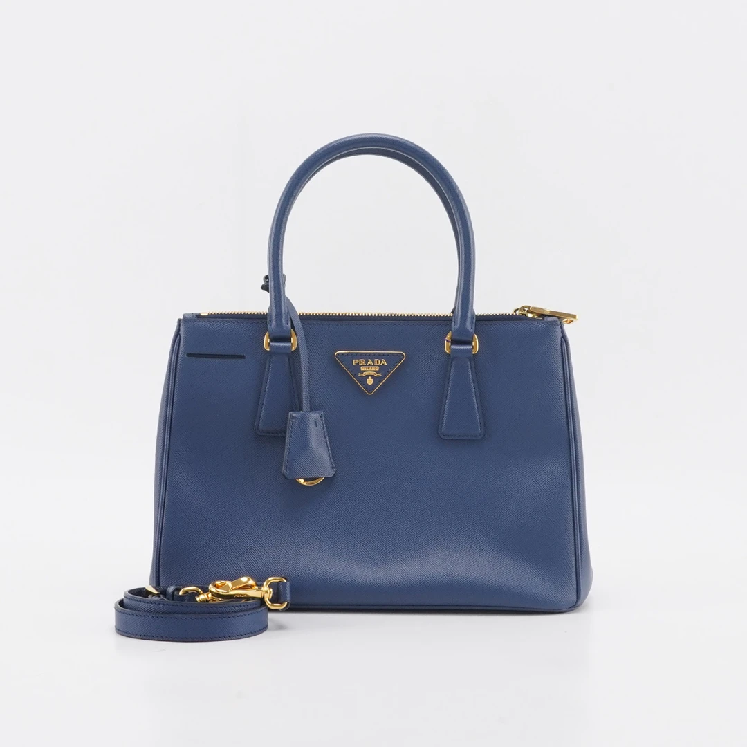 95新 Prada/普拉达 【总仓】杀手包深蓝色手提斜挎包/BGD401400103