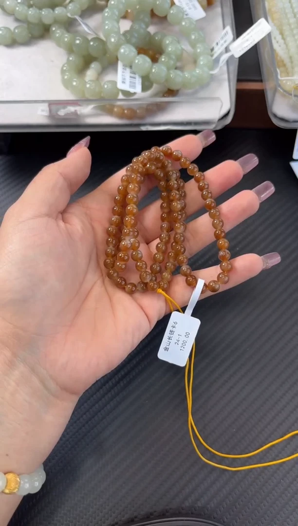 项链未镶嵌和田玉且末金山微色差卡6长链