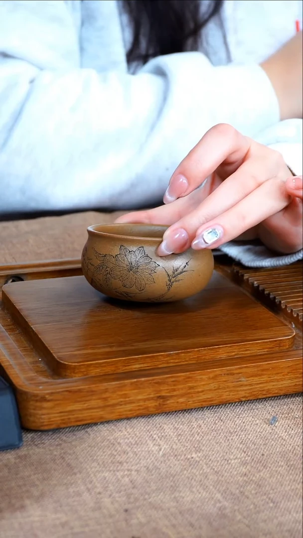 茶杯紫砂南柯记手刻主人杯