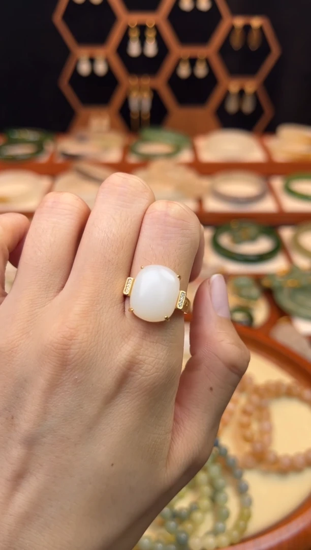 银S925镶嵌戒指和田玉福利