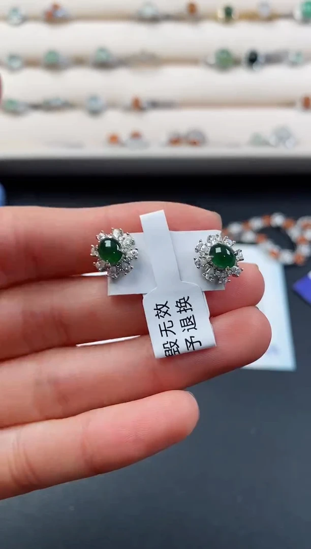 银S925镶嵌戒指翡翠6666666+5
