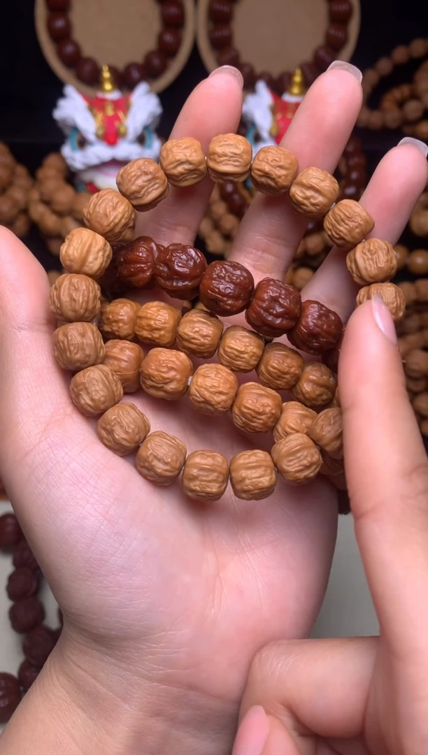 【闪购商品】文玩核桃手串12-13mm+金蟾蛤蟆头龙炎深雕全品