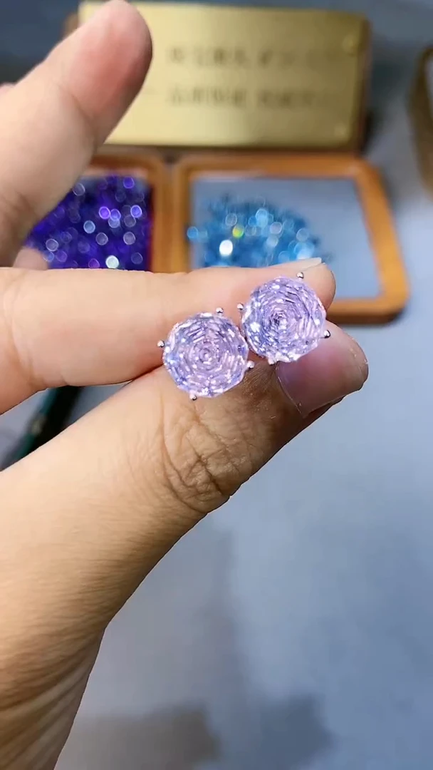 【闪购商品】水晶耳饰银S925镶嵌3545