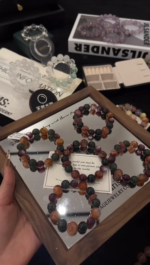 未镶嵌手链水晶圣诞色系多宝x3178