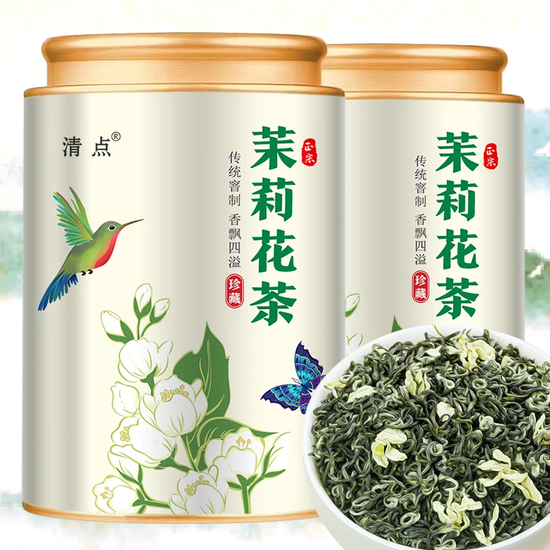 2025新茶5A【茉莉花茶】正宗茉莉飘雪手工传统炒花毛峰毛尖花茶茶叶